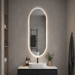 Ovalt spejl med LED lys og Antidug 50x90 cm, Model R�nde