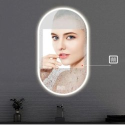 Ovalt spejl med LED lys og Antidug 50x90 cm, Model R�nde